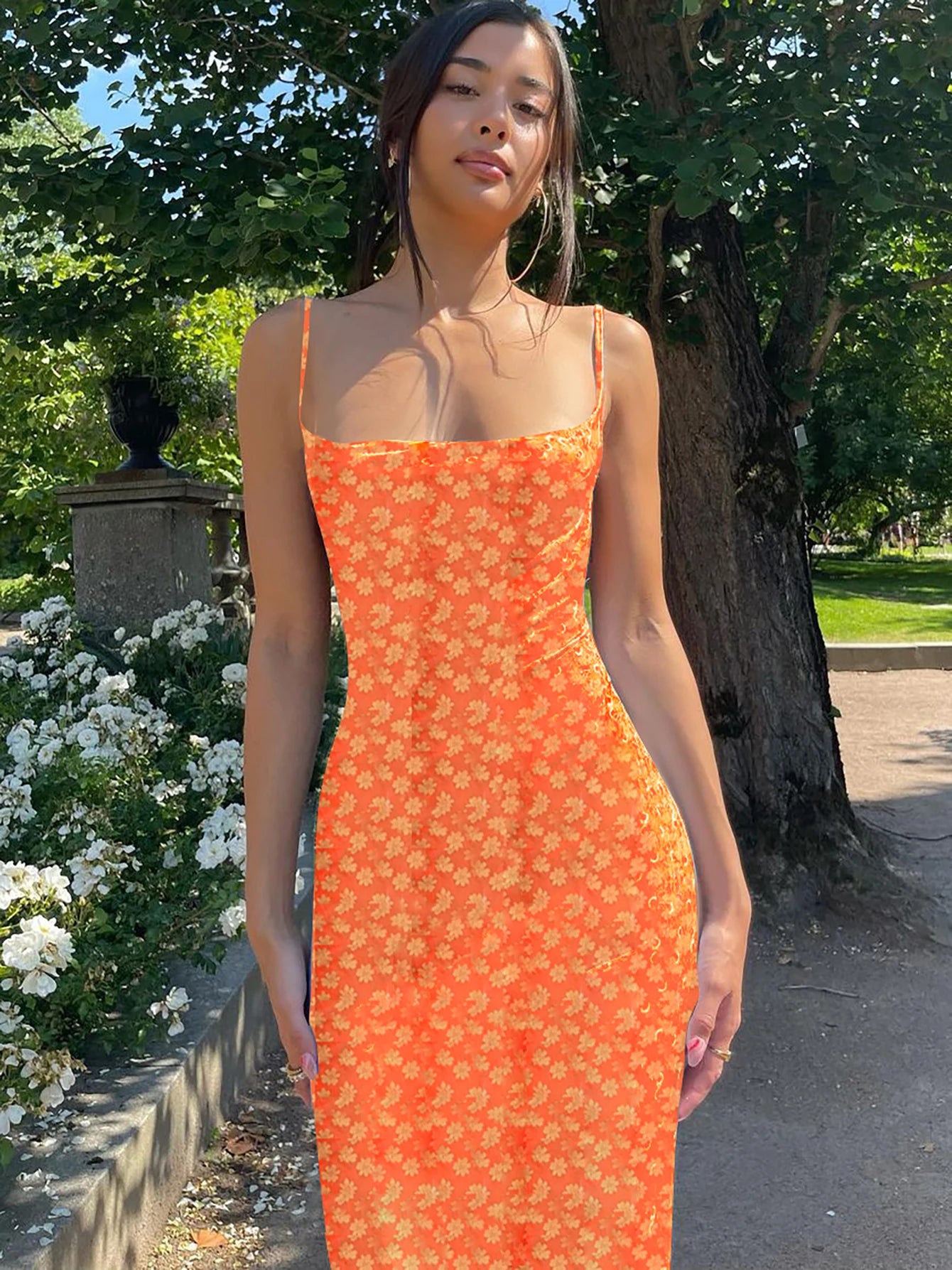 Hawthaw Women Elegant Sleeveless Floral Printed Bodycon Backless Long Dress 2024 Summer Clothes Wholesale Items For Business