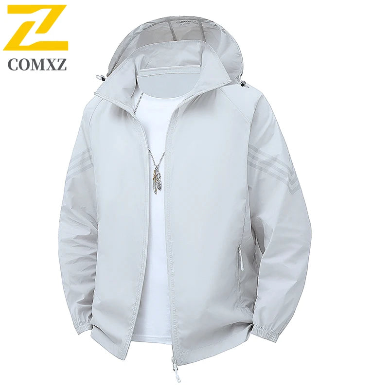 Vêtements de Protection solaire pour hommes, nouvelle veste coupe-vent décontractée, solide, fermeture éclair, respirant, résistant aux UV, manteaux de peau à séchage rapide, 2025