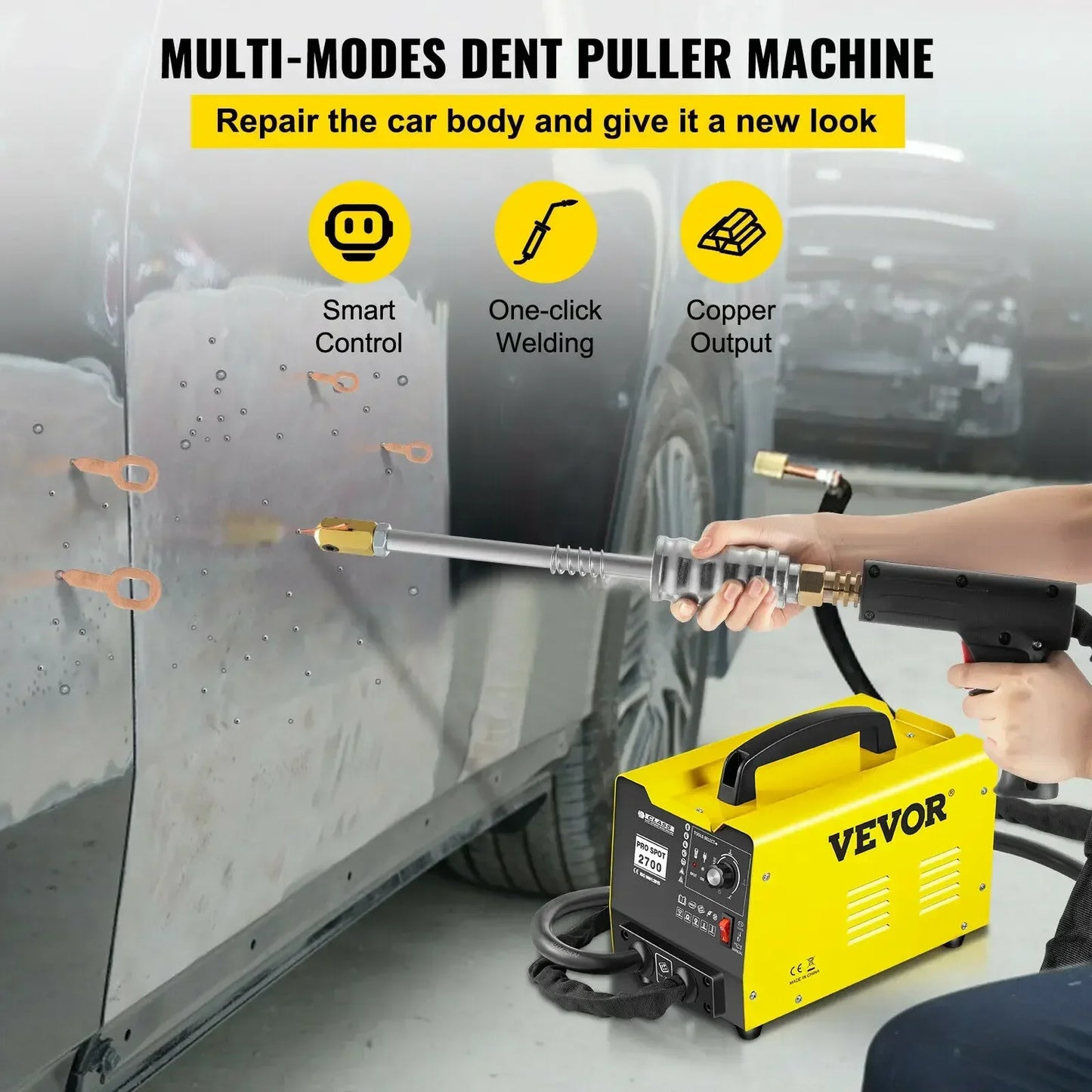 VEVOR-Machine de soudage par points, Soudeuse par points, Spotter, 3500A, Dean Spot 2700, Machine de débosselage, Extracteur de points de panneau de véhicule