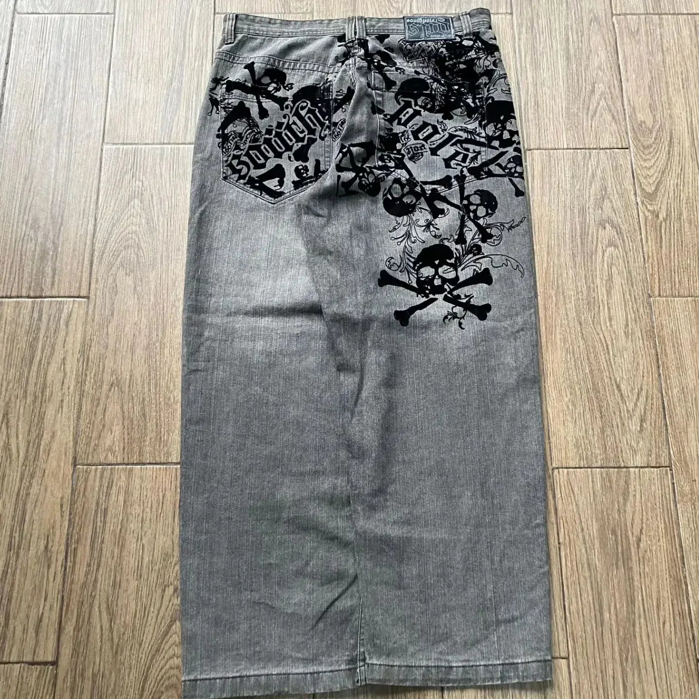Jean ample rétro américain pour hommes, imprimé tête de mort, pour Couple, Harajuku, gothique, Hip-Hop, pantalon droit à jambes larges, nouvelle collection