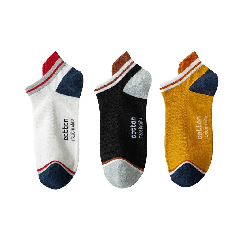 3 paires/lot hommes cheville coton chaussettes courtes mode respirant Couples confortable drôle couleur correspondant décontracté rue grande taille
