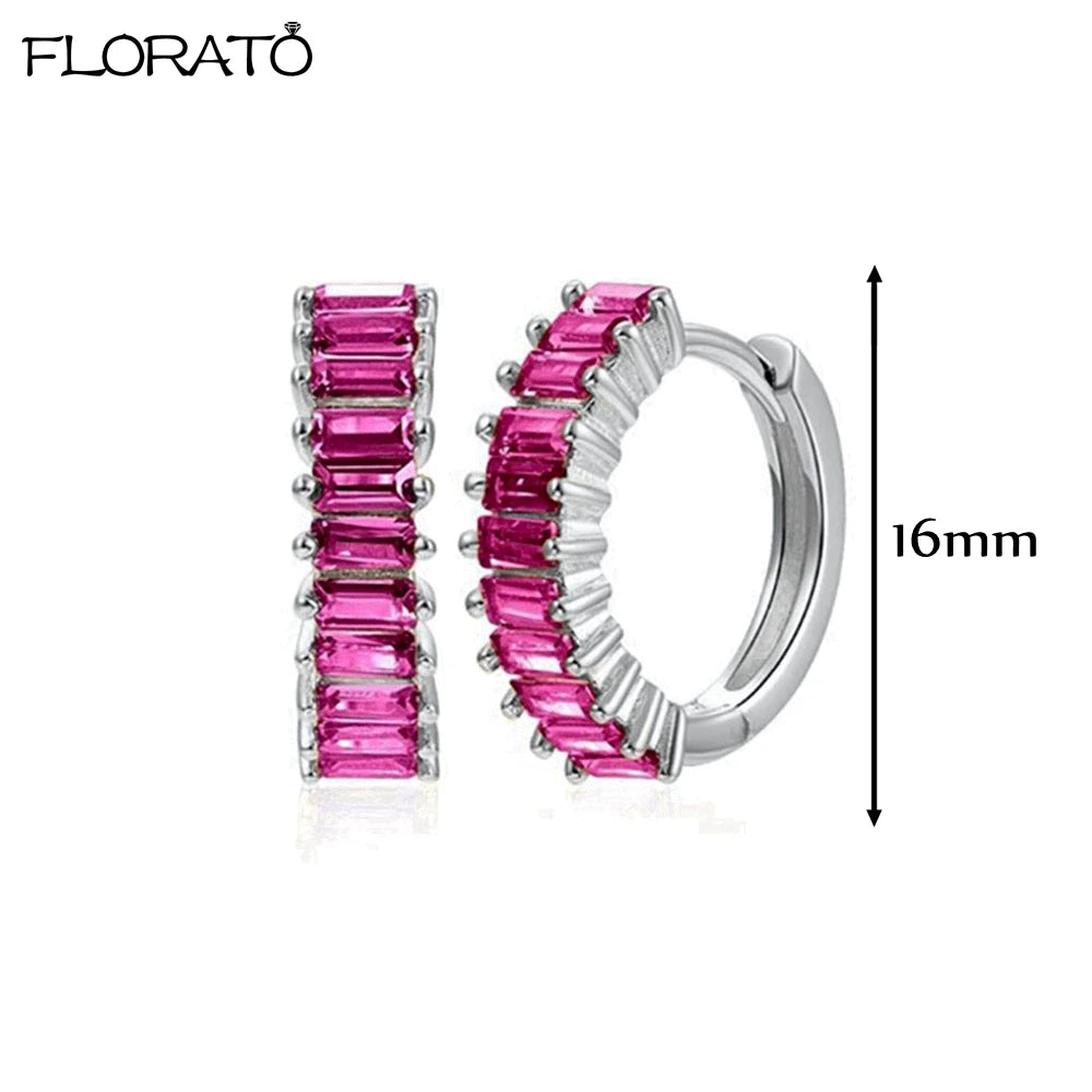 Boucles d'oreilles créoles minimales rouges pour femmes, cristal, petit Huggie, boucle d'oreille cartilage mince, piercing 147 us, bijoux, cadeau, contre-indiqué, 2 pièces