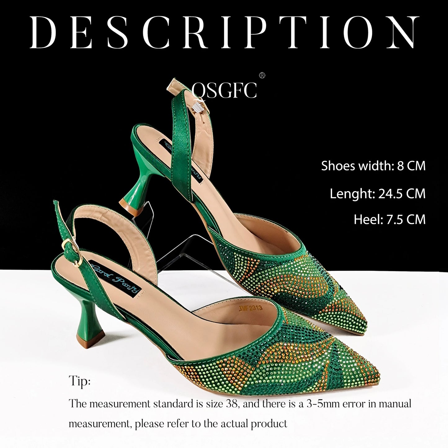 Élégance festive : Spot Goods Talons éblouissants et pochette longue chic Combinaison parfaite de chaussures et de sacs pour occasions spéciales