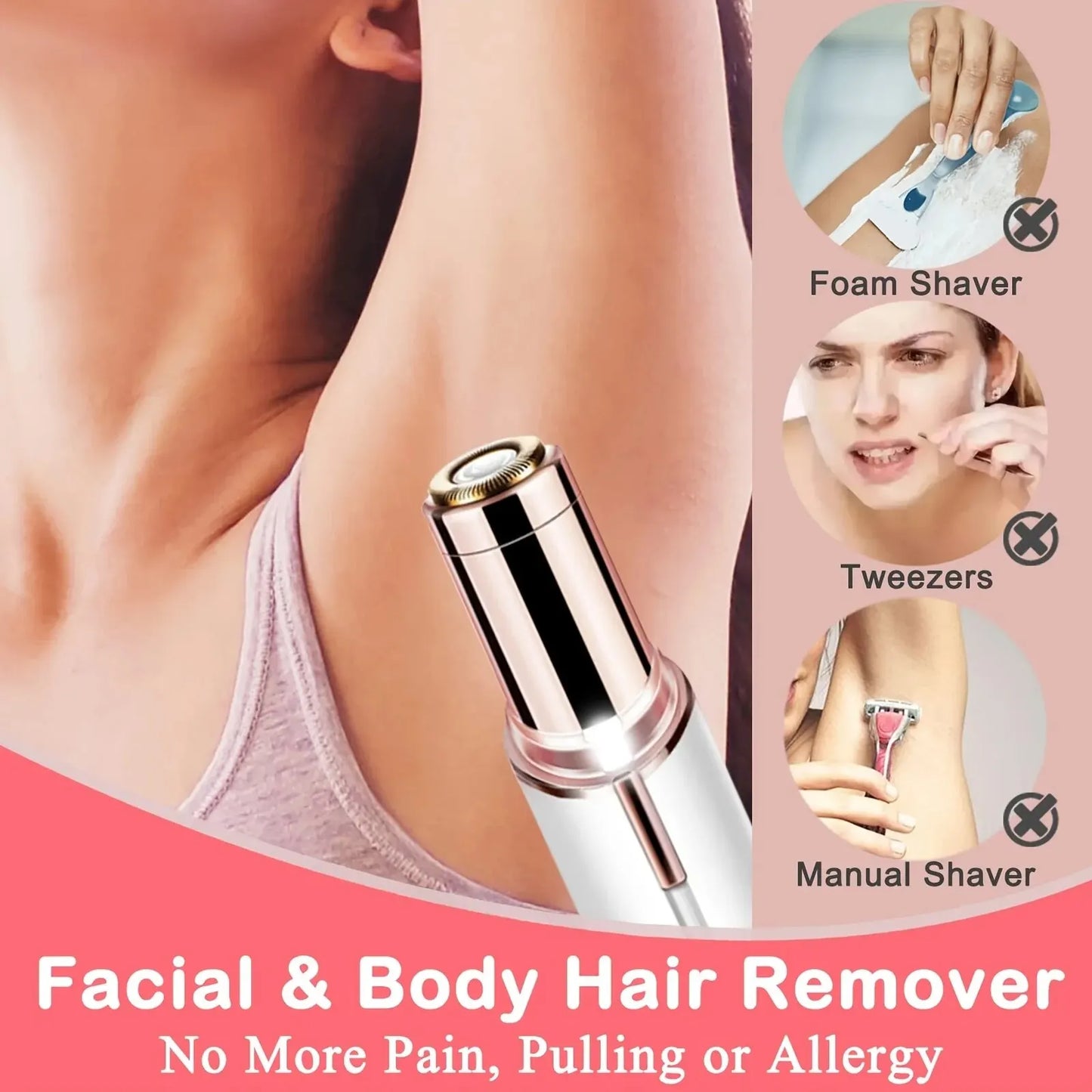 Épilateur électrique portable en forme de rouge à lèvres pour femmes, indolore et efficace, épilation du visage, rasoir domestique, outil de rasoir