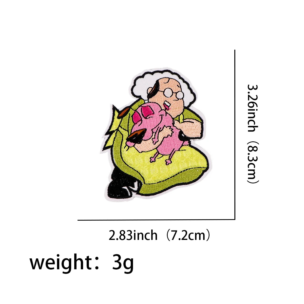 Grandma and Pink Dog Embroidered Patches For Kids Clothing DIY Badge Adhesive Cute Cartoon Patches On Clothes Stickers Appliques