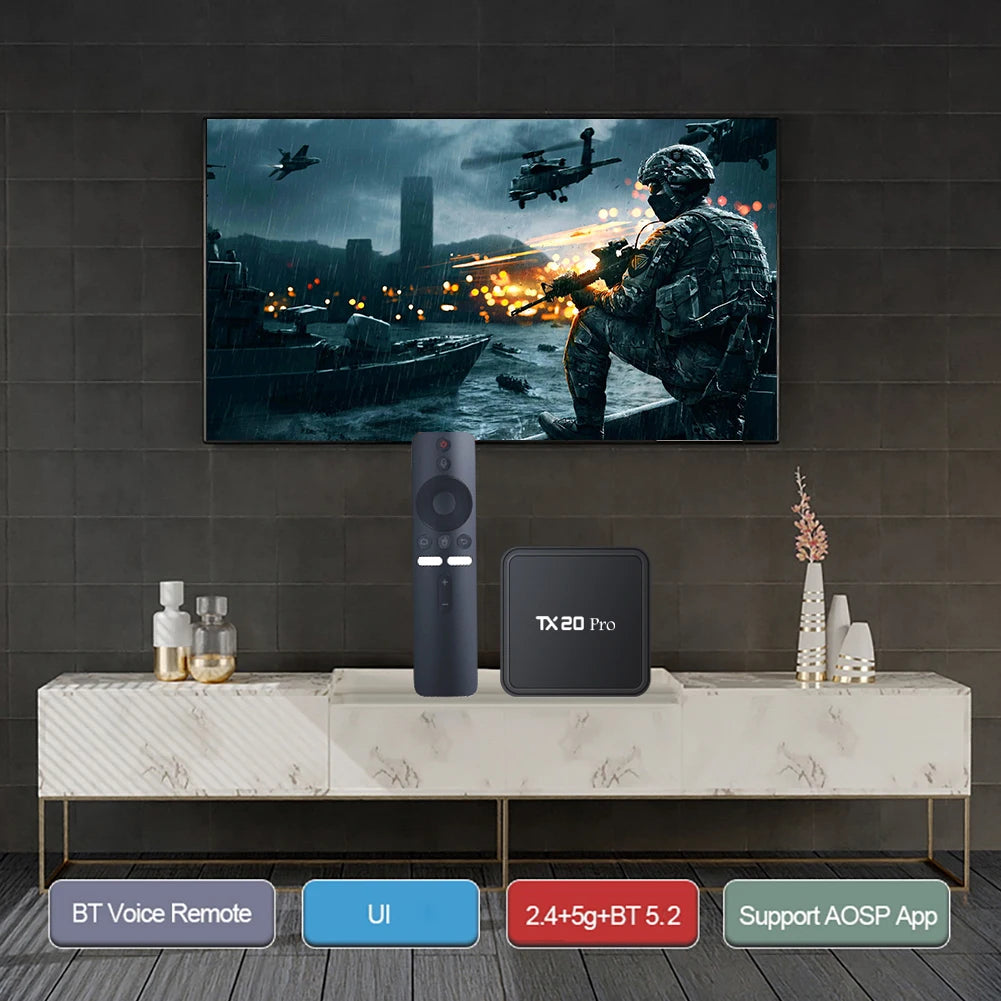 Android 15.0 lecteur multimédia Allwinner H313 Quad Core 4K HD boîtier de télévision intelligent double WIFI BT5.2 boîtier de télévision Android 1GB 8GB décodeur