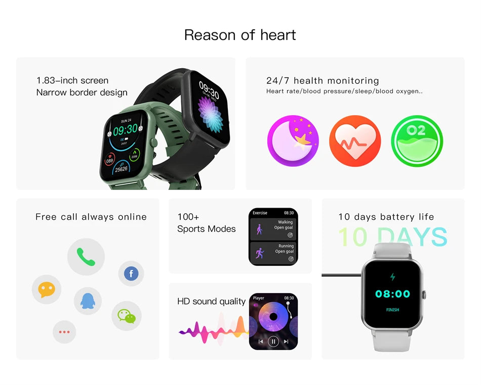 LIGE-Montre intelligente de sport étanche pour hommes et femmes, appel Bluetooth, assistant vocal, Huawei, Xiaomi, Android, iOS, 100 +