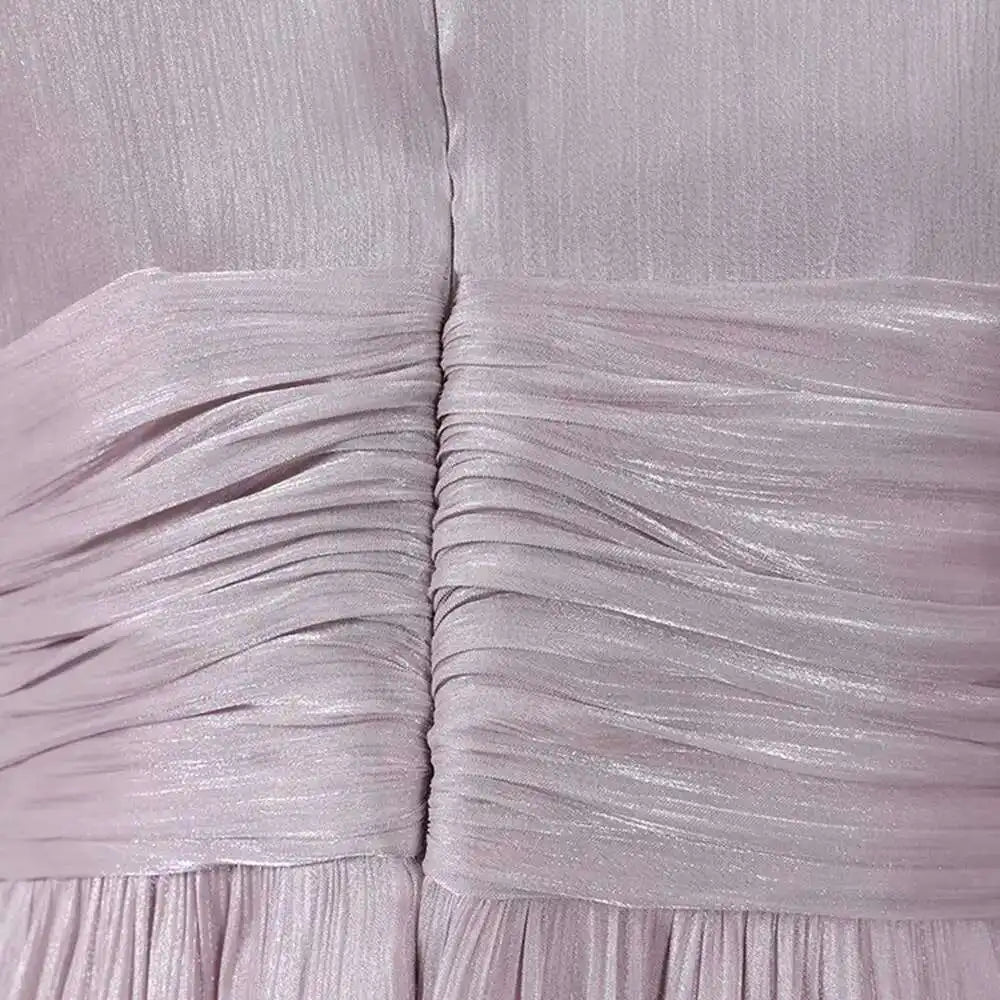 UCXQ Elegant Long Dress French Style Tassels Diamonds Fold Waist Ruffled Edges Evening Dresses Women 2025 Spring Autumn 3WQ8194