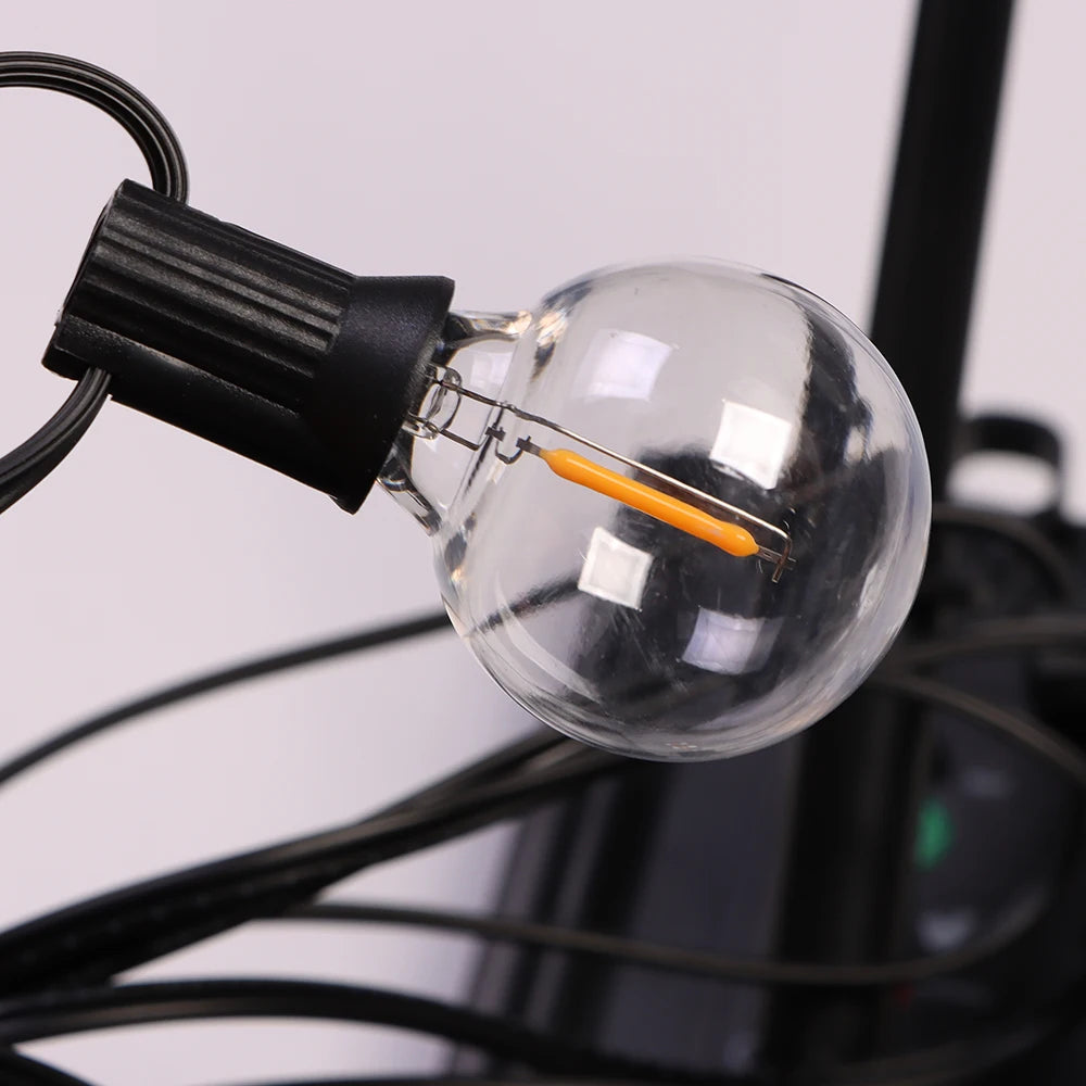 12M 30 LEDS G40 guirlandes solaires lumières de Patio extérieur solaire et alimenté par USB étanche Globe suspendus lumières avec incassable