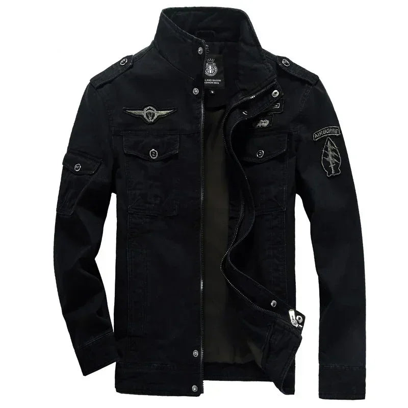Veste de travail pour hommes, couleur unie, broderie rétro, manteau coupe-vent pour Camping en plein air, coupe cintrée, nouvelle collection printemps et automne 2024