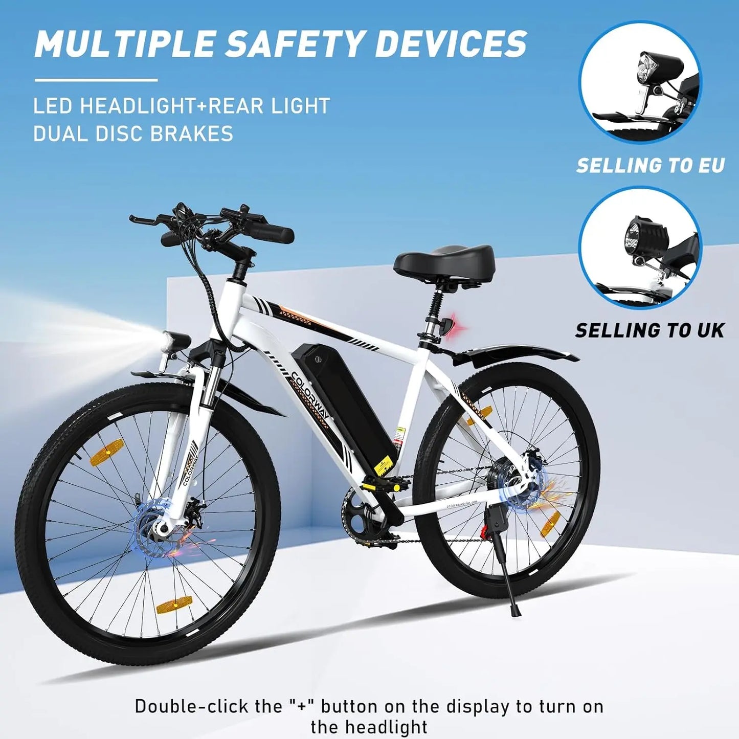 COLORWAY Electric Bike for Adults, 26" Mountain Bike, Electric Bicycle Commute E-bike with 36V 15Ah Removable Battery