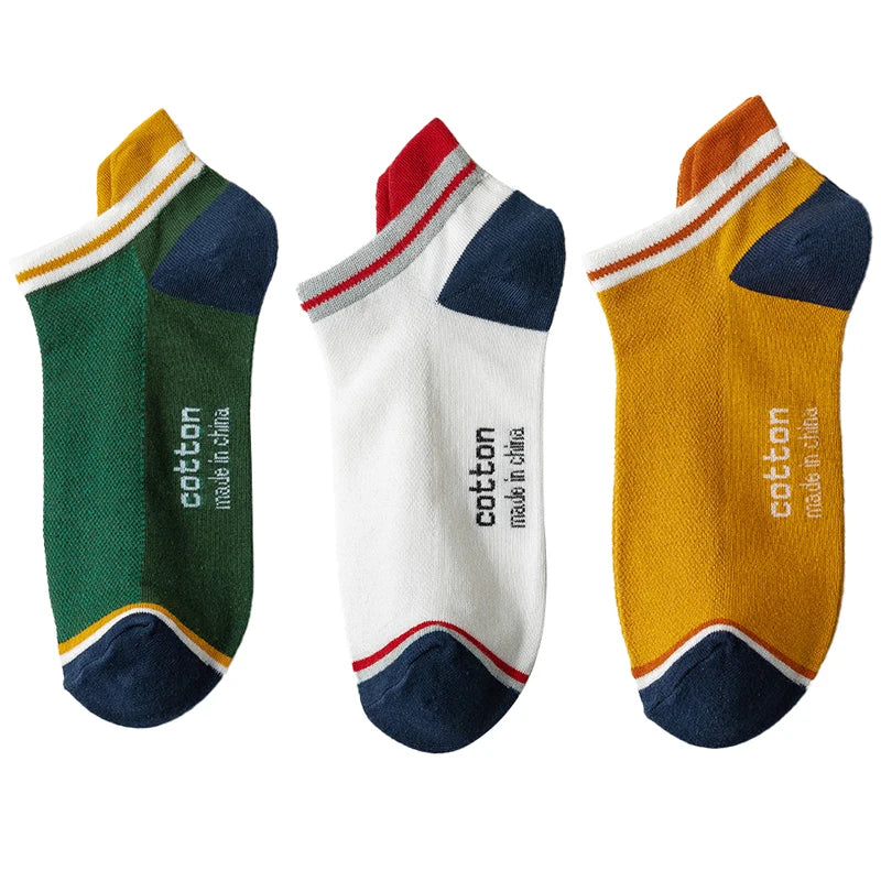 3 paires/lot hommes cheville coton chaussettes courtes mode respirant Couples confortable drôle couleur correspondant décontracté rue grande taille