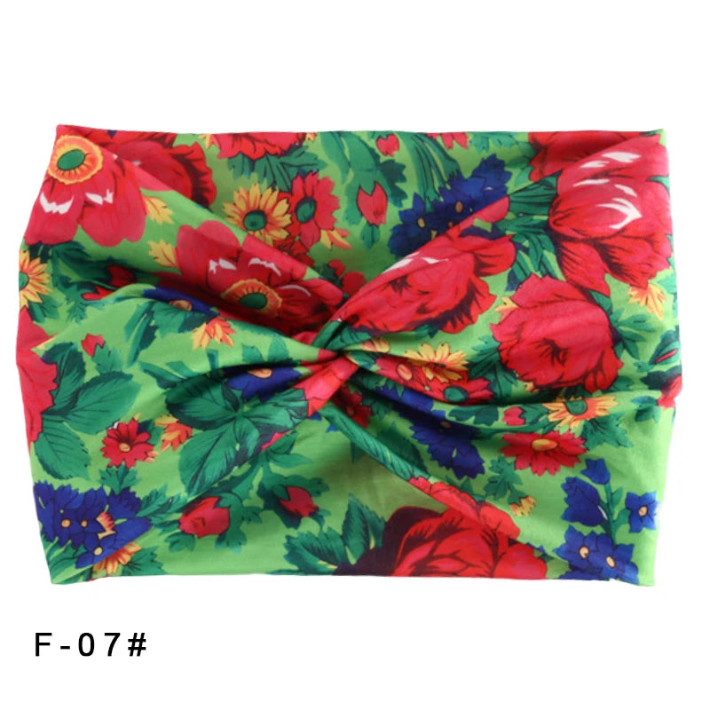 Bandeau élastique large imprimé Pilates Yoga course cyclisme bandeau Turban maquillage cerceau de cheveux maquillage bandeau pour femmes fille