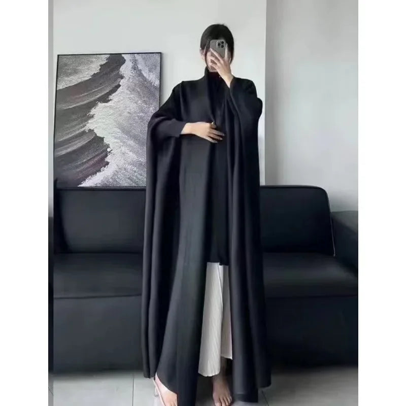 Veste caftan du moyen-orient pour femmes, manches chauve-souris, pull en laine tricoté ouvert, haut de gamme, dégradé de rides, robe longue musulmane