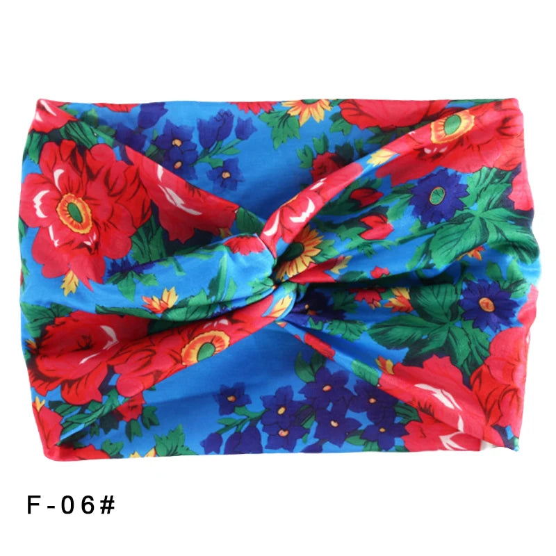 Bandeau élastique large imprimé Pilates Yoga course cyclisme bandeau Turban maquillage cerceau de cheveux maquillage bandeau pour femmes fille