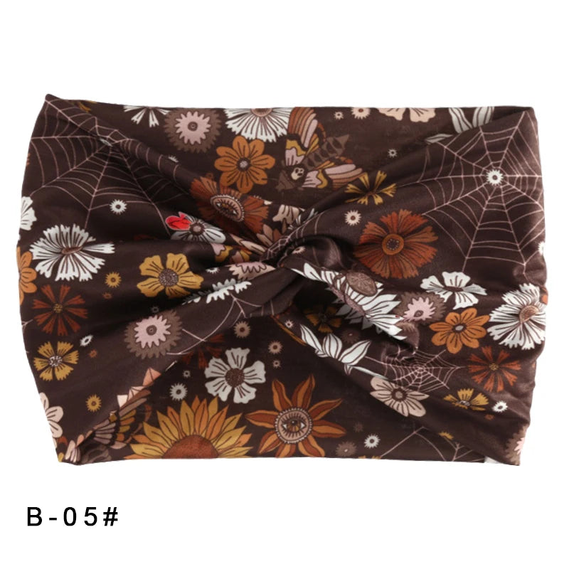 Bandeau élastique large imprimé Pilates Yoga course cyclisme bandeau Turban maquillage cerceau de cheveux maquillage bandeau pour femmes fille