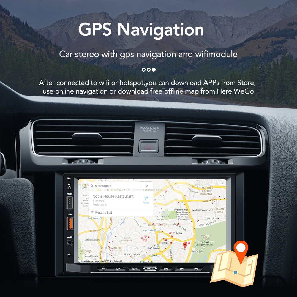 Autoradio 2 Din Android 11 Carplay Android Auto autoradio lecteur multimédia universel 7 pouces GPS Bluetooth RDS pour VW Nissan