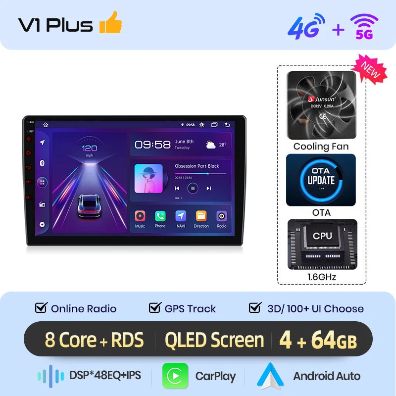 Junsun Android14 autoradio pour Merced Benz Smart Fortwo 451 2005-2010 stéréo pour Apple sans fil CarPlay multimédia GPS FM RDS 4G