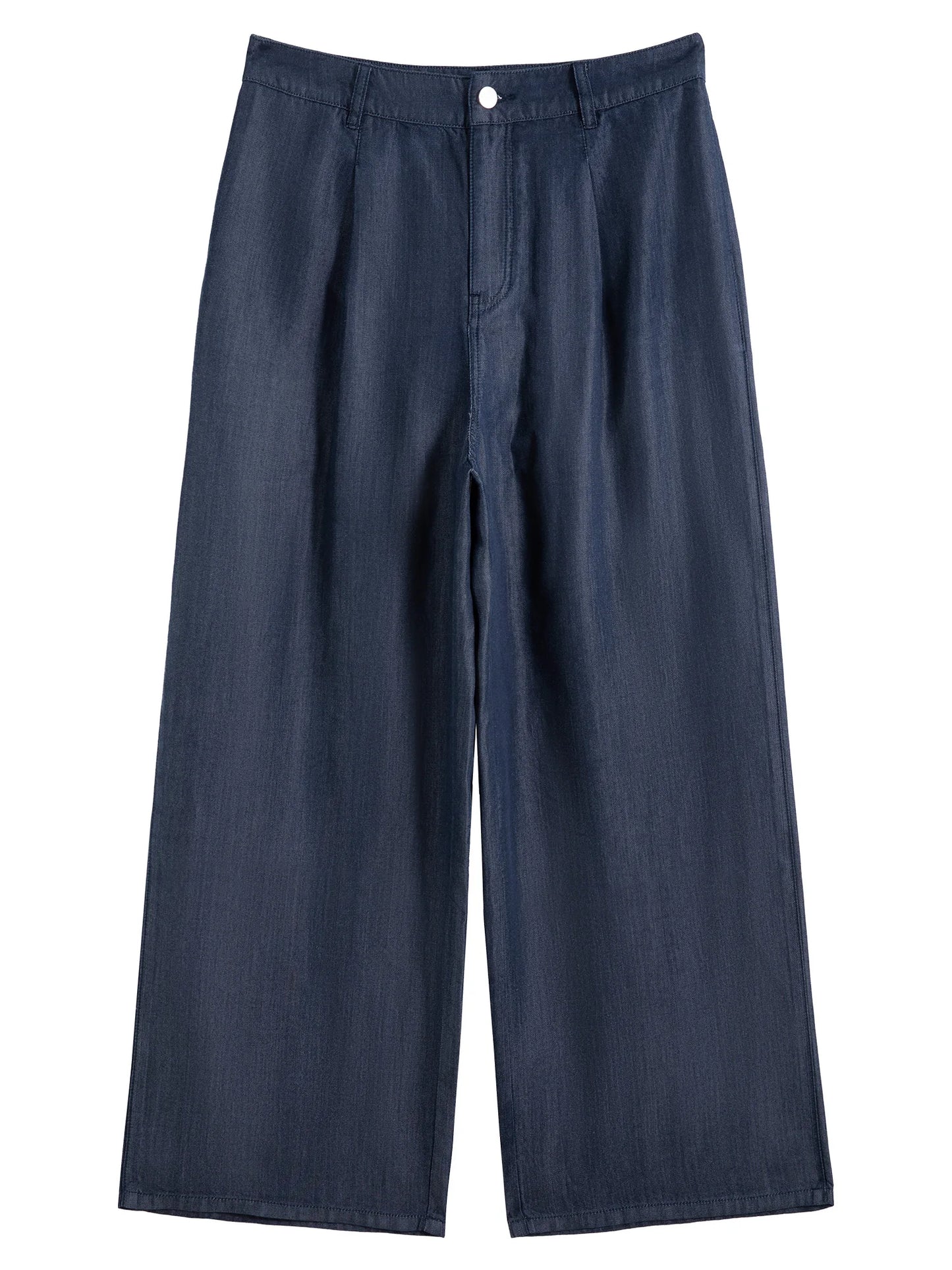DUSHU grande taille refroidissement Lyocell pantalon été 2025 bureau décontracté jambe droite pantalon polyvalent agrafe femmes pantalon décontracté
