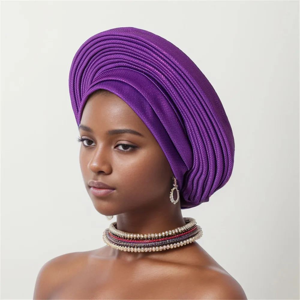 Cravates de tête nigérianes pour femmes, équipement de sauna, turban africain élégant, déjà fabriqué, enveloppes de tête féminines, fête de mariage, Auto Gele