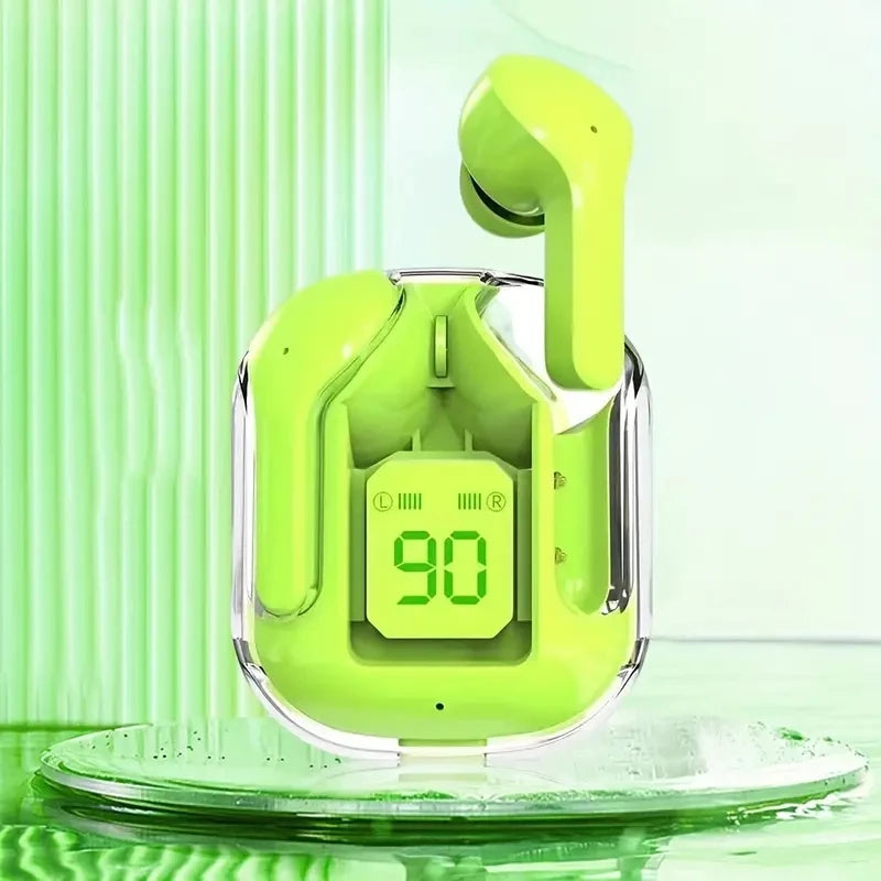 Écouteurs Bluetooth sans fil d'origine, écouteurs HIFI transparents, affichage numérique de l'alimentation LED, son stéréo, Xiaomi, T2