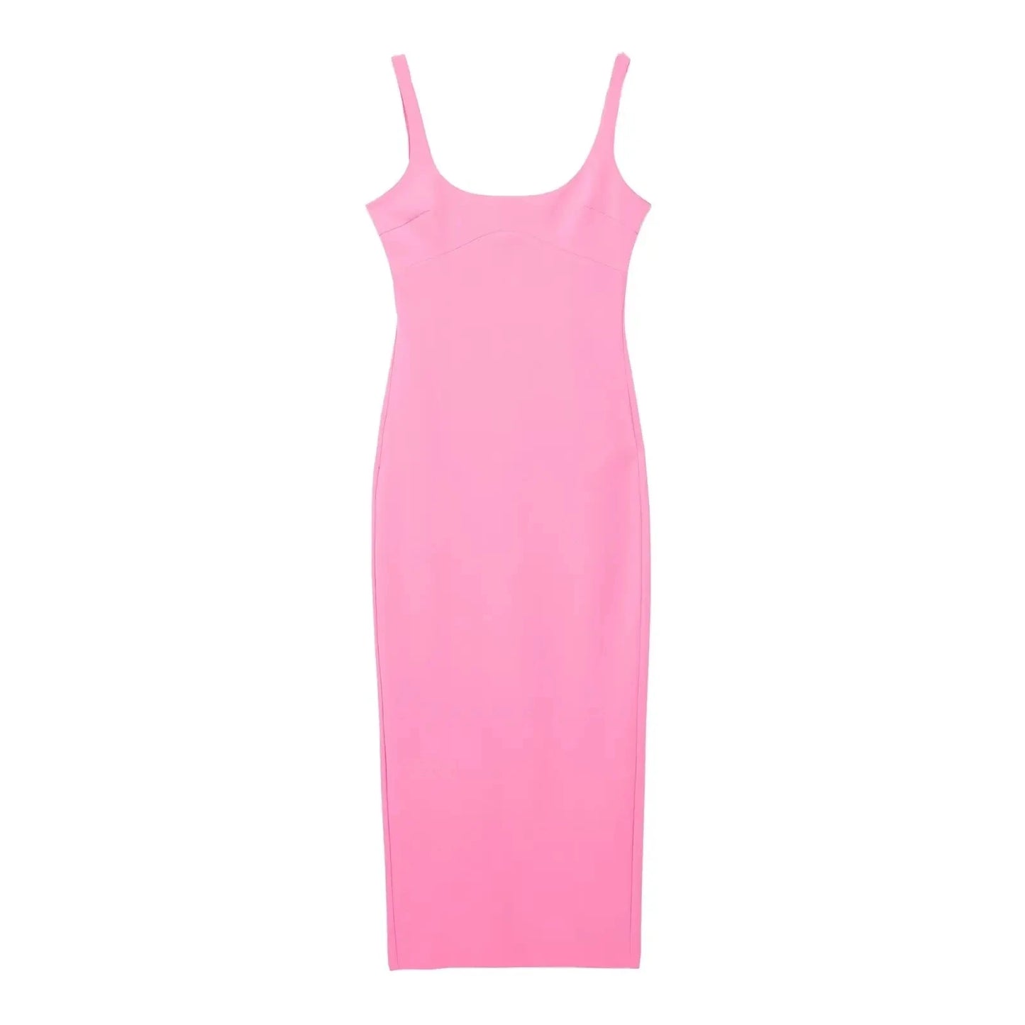 TRAFZA femmes robes de soirée tricolores Chic dos fermeture éclair fente ourlet mince robe de soirée femme mode Sexy sans manches robe dos nu