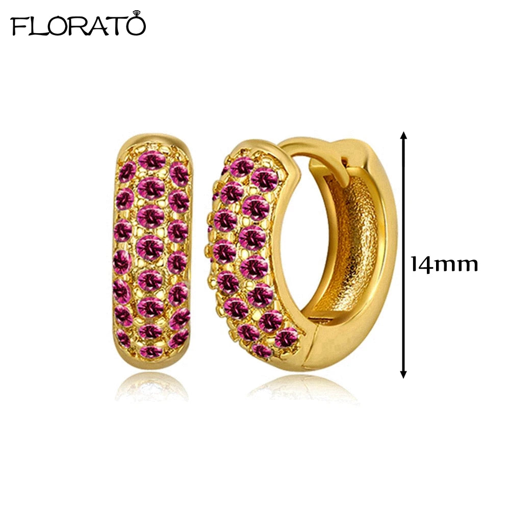 Boucles d'oreilles créoles minimales rouges pour femmes, cristal, petit Huggie, boucle d'oreille cartilage mince, piercing 147 us, bijoux, cadeau, contre-indiqué, 2 pièces