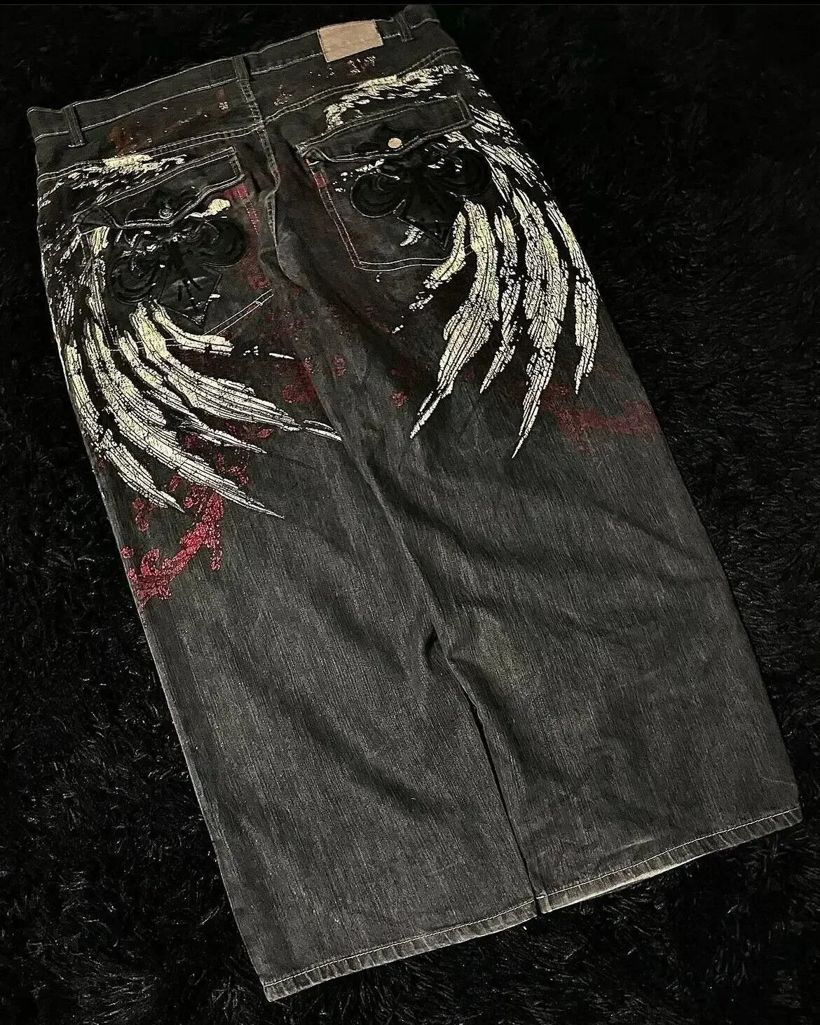Jean ample rétro américain pour hommes, imprimé tête de mort, pour Couple, Harajuku, gothique, Hip-Hop, pantalon droit à jambes larges, nouvelle collection