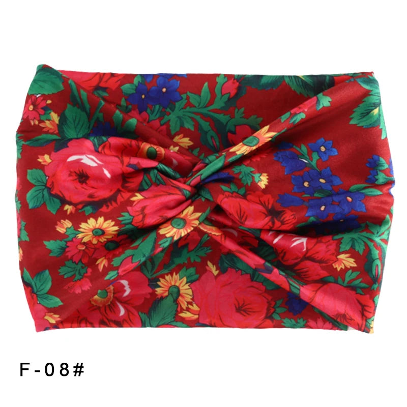 Bandeau élastique large imprimé Pilates Yoga course cyclisme bandeau Turban maquillage cerceau de cheveux maquillage bandeau pour femmes fille