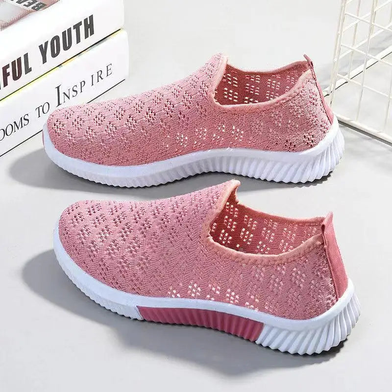 Baskets en maille respirantes pour femmes, chaussures de marche à enfiler, chaussures décontractées, extérieur, mode, nouveau, 2025