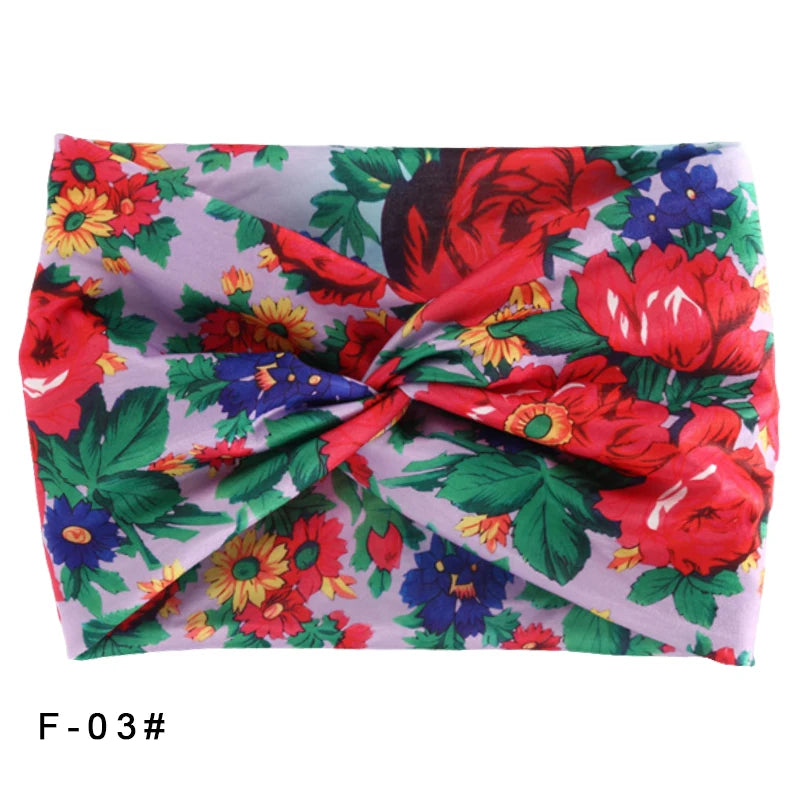 Bandeau élastique large imprimé Pilates Yoga course cyclisme bandeau Turban maquillage cerceau de cheveux maquillage bandeau pour femmes fille