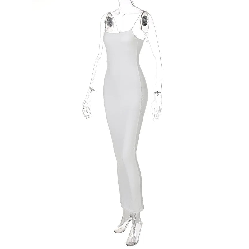 Hawthaw Women Sexy Party Club Evening Streetwear Bodycon Black Long Dress 2024 Summer Clothes Wholesale Items For Business D1758