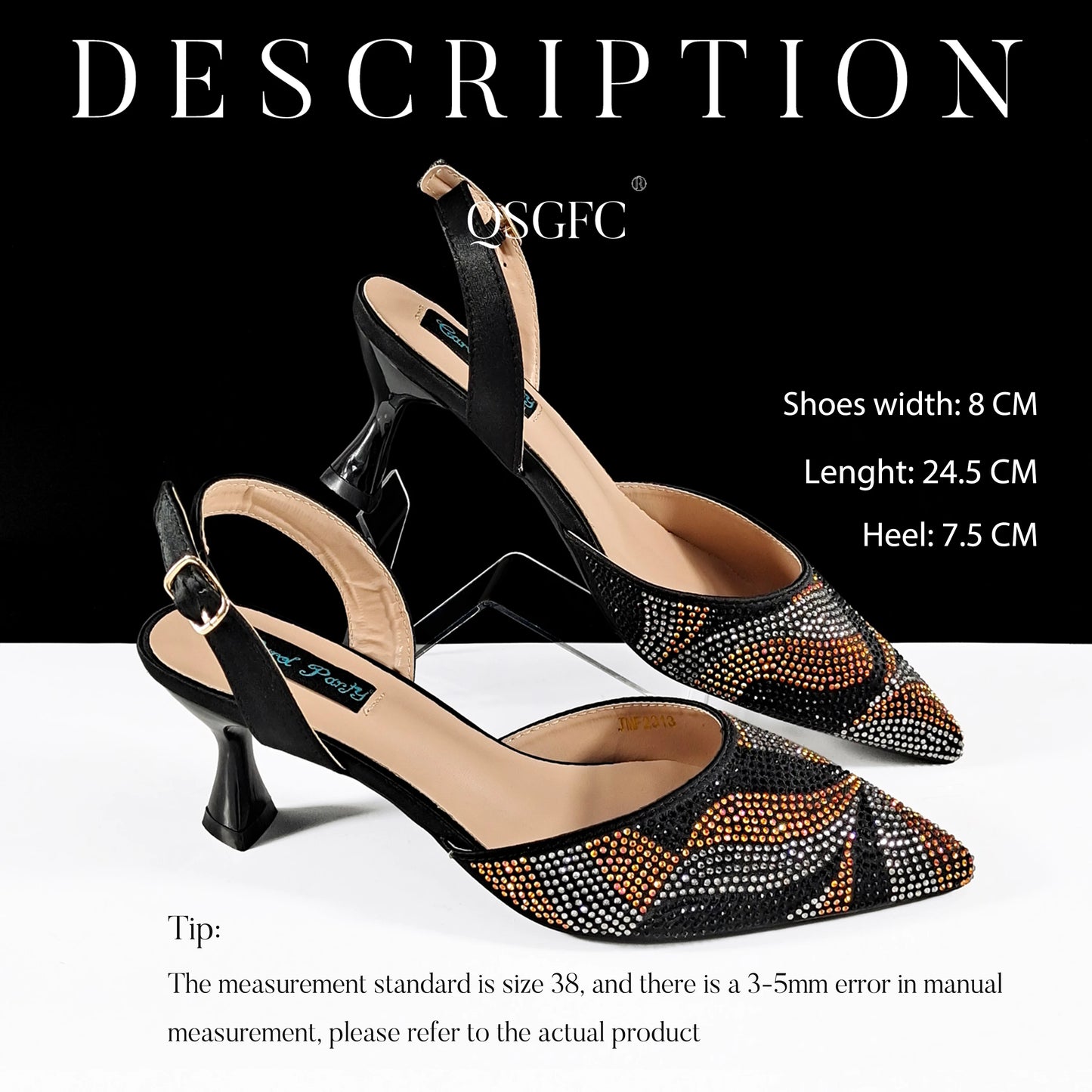 Élégance festive : Spot Goods Talons éblouissants et pochette longue chic Combinaison parfaite de chaussures et de sacs pour occasions spéciales
