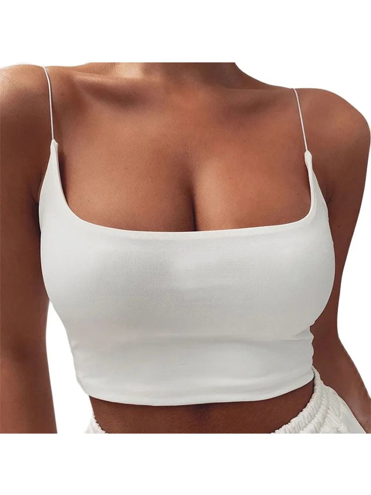 Débardeur d'été pour femmes, Bustier en coton sans manches, soutien-gorge Bandeau non rembourré, haut court, t-shirts sans couture