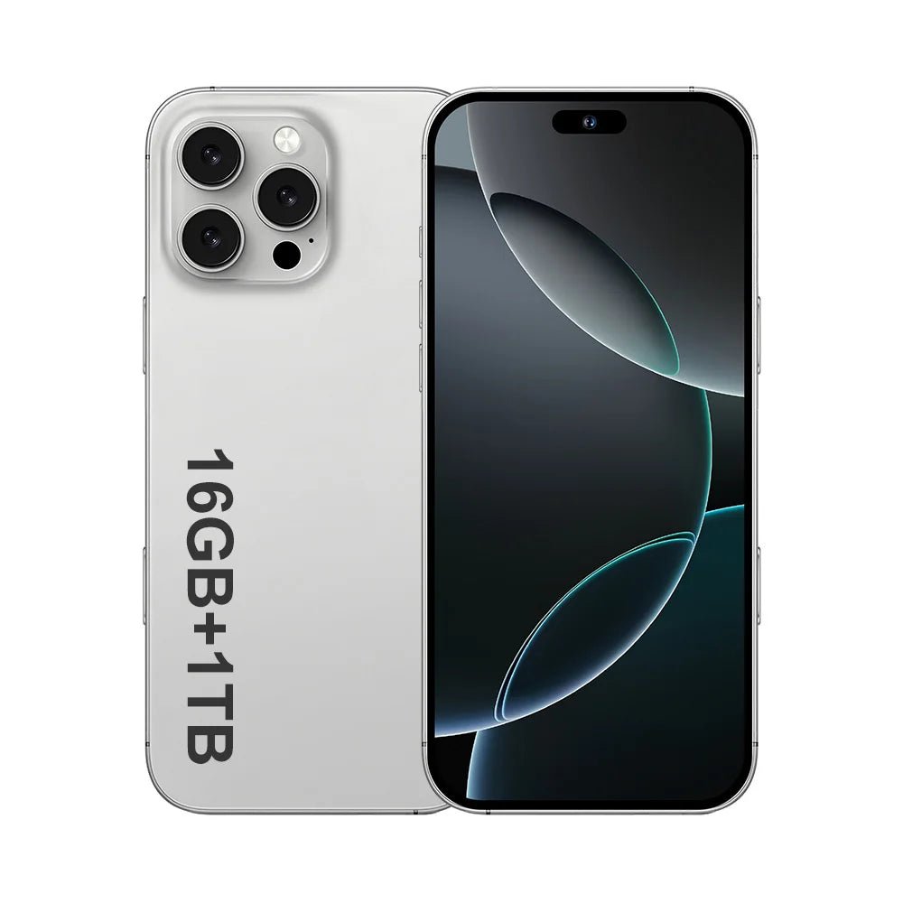 2025 nouveau smartphone i16promax phare 6.5 pouces 16 + 1 to 5g clé d'appareil photo empreinte digitale casque Bluetooth peut être acheté séparément