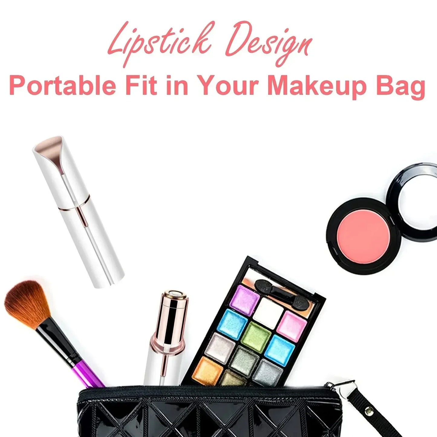 Épilateur électrique portable en forme de rouge à lèvres pour femmes, indolore et efficace, épilation du visage, rasoir domestique, outil de rasoir