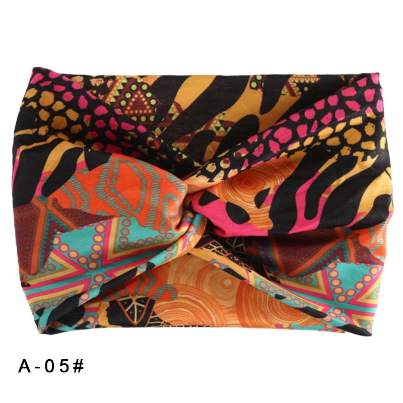 Bandeau élastique large imprimé Pilates Yoga course cyclisme bandeau Turban maquillage cerceau de cheveux maquillage bandeau pour femmes fille