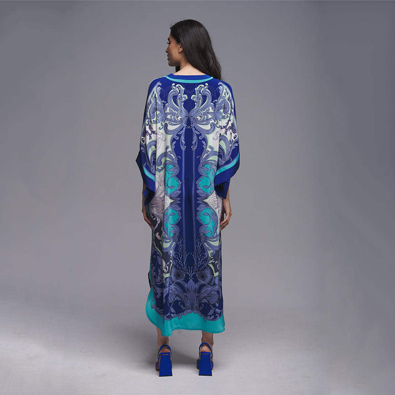 Tenues de plage pour femmes, cache-maillot de bain, robe caftan, tunique longue, Maxi, grande taille, maillot de bain imprimé Polyester