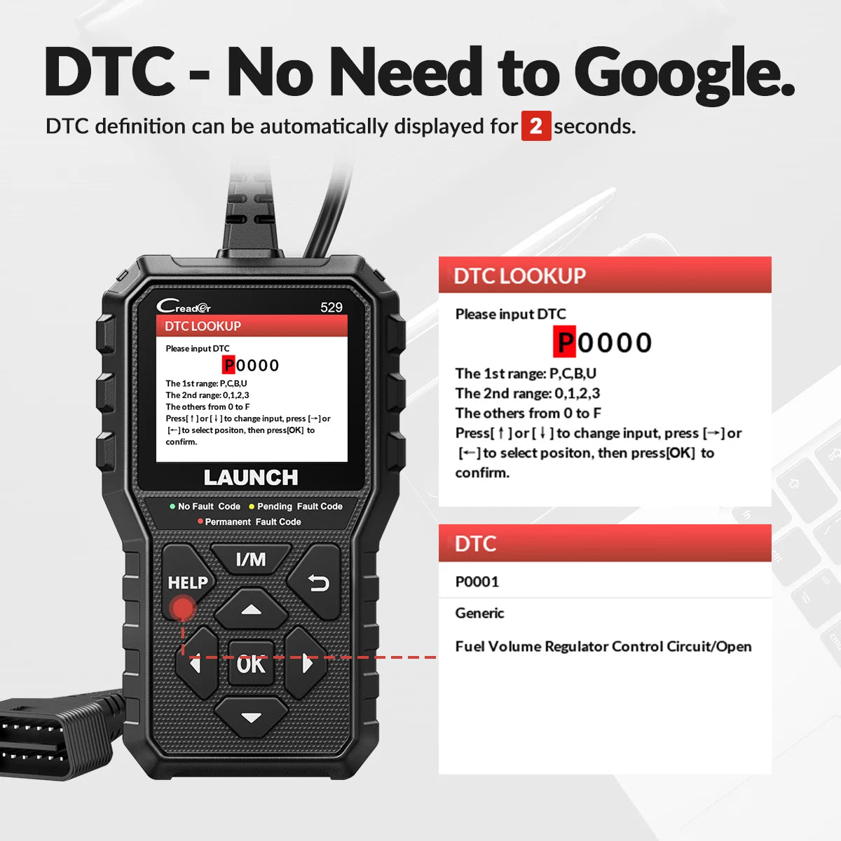 LAUNCH Creader 529 lecteur de Code Scanner OBD2 CR529 outil de Diagnostic automobile lecteur de Code OBDII lecture de Code de défaut outil de numérisation OBD2
