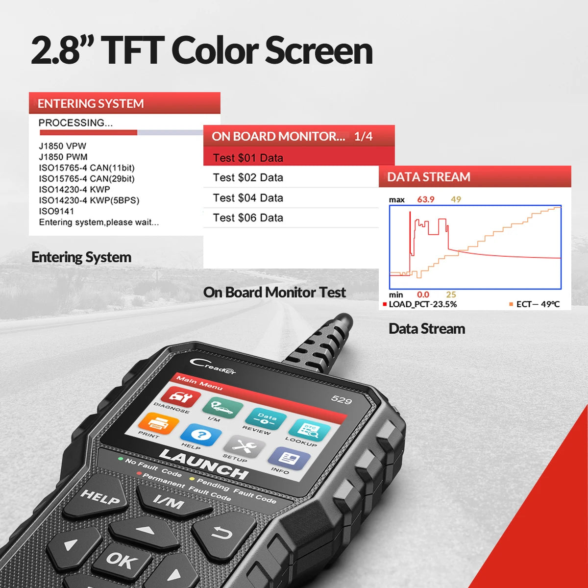 LAUNCH Creader 529 lecteur de Code Scanner OBD2 CR529 outil de Diagnostic automobile lecteur de Code OBDII lecture de Code de défaut outil de numérisation OBD2