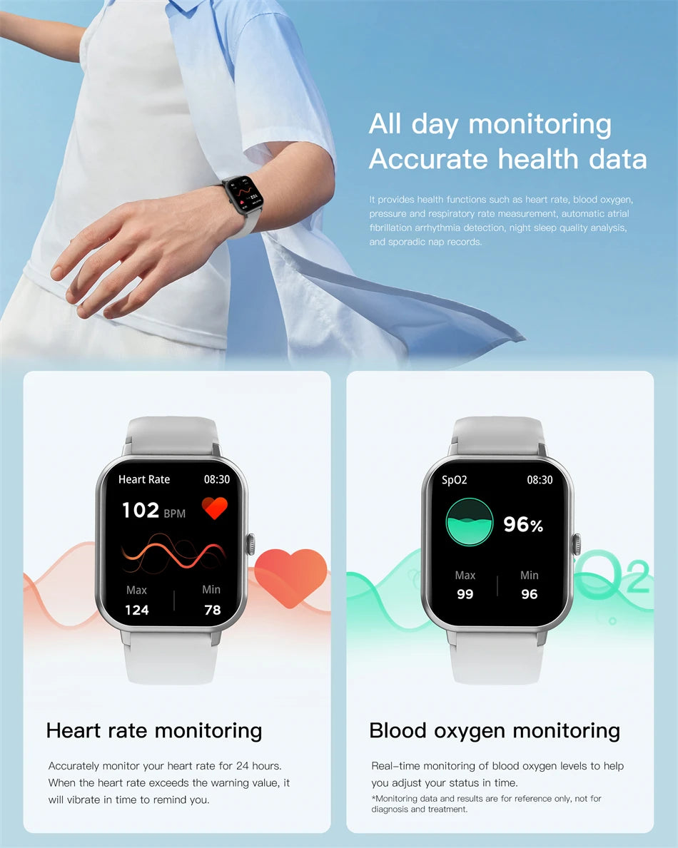 LIGE-Montre intelligente de sport étanche pour hommes et femmes, appel Bluetooth, assistant vocal, Huawei, Xiaomi, Android, iOS, 100 +