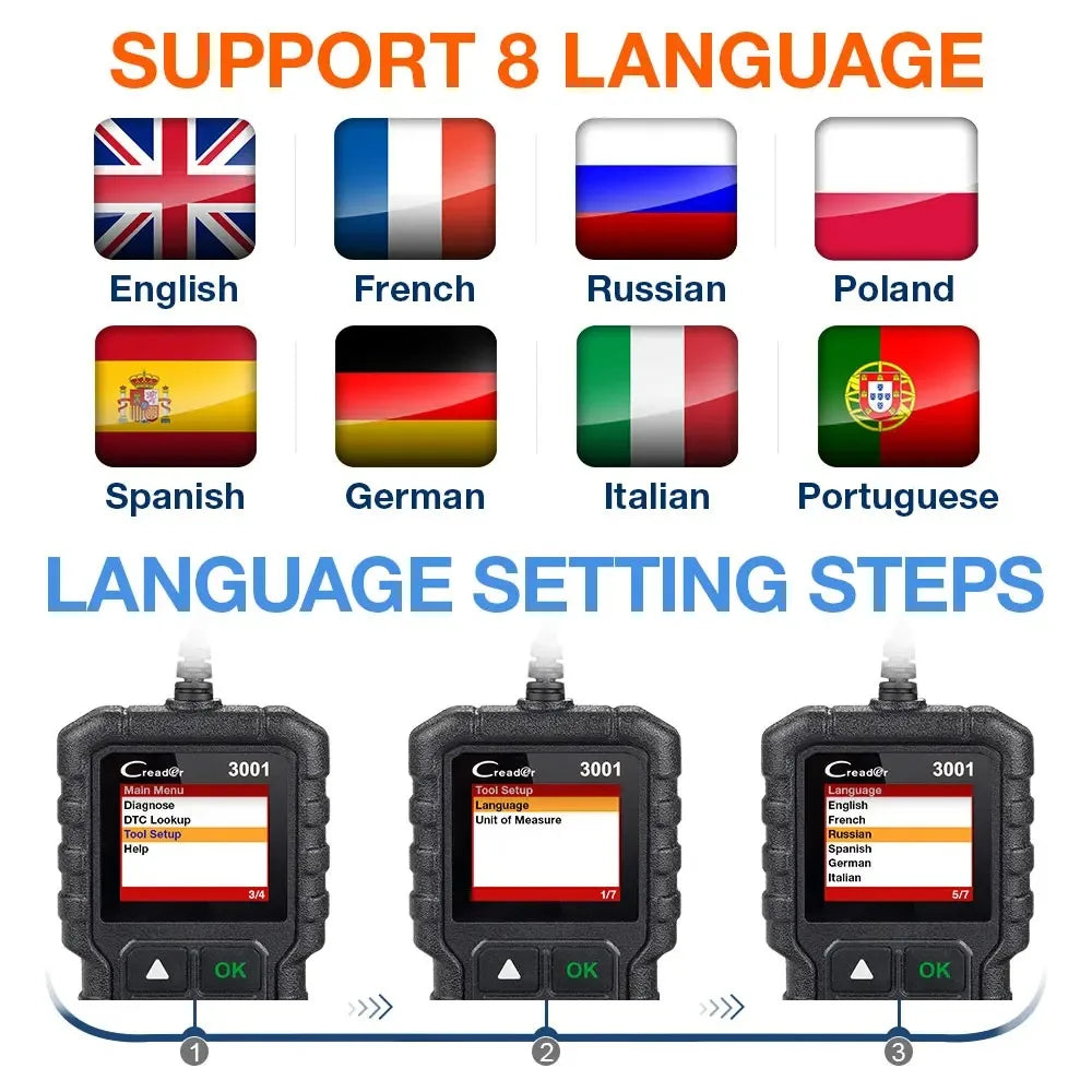 LAUNCH X431 CR3001 outils de Diagnostic OBD2 complets pour voiture lecteur de Code professionnel automobile Scanner vérifier le moteur mise à jour gratuite pk ELM32