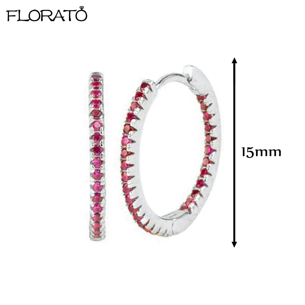 Boucles d'oreilles créoles minimales rouges pour femmes, cristal, petit Huggie, boucle d'oreille cartilage mince, piercing 147 us, bijoux, cadeau, contre-indiqué, 2 pièces