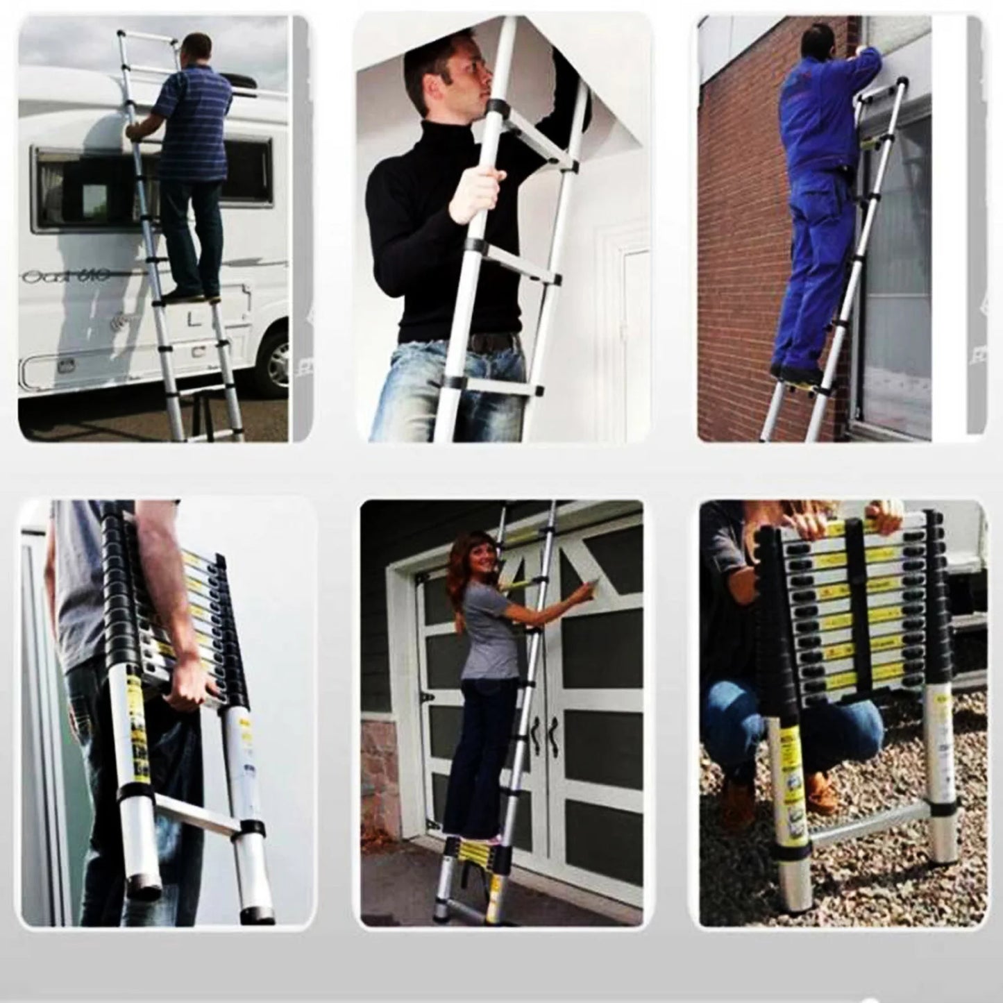 DayPlus – échelle télescopique de 5m, 16,4 pieds, multi-usages, légère, pliante, antidérapante, extensible, robuste, outil de Loft pour la maison
