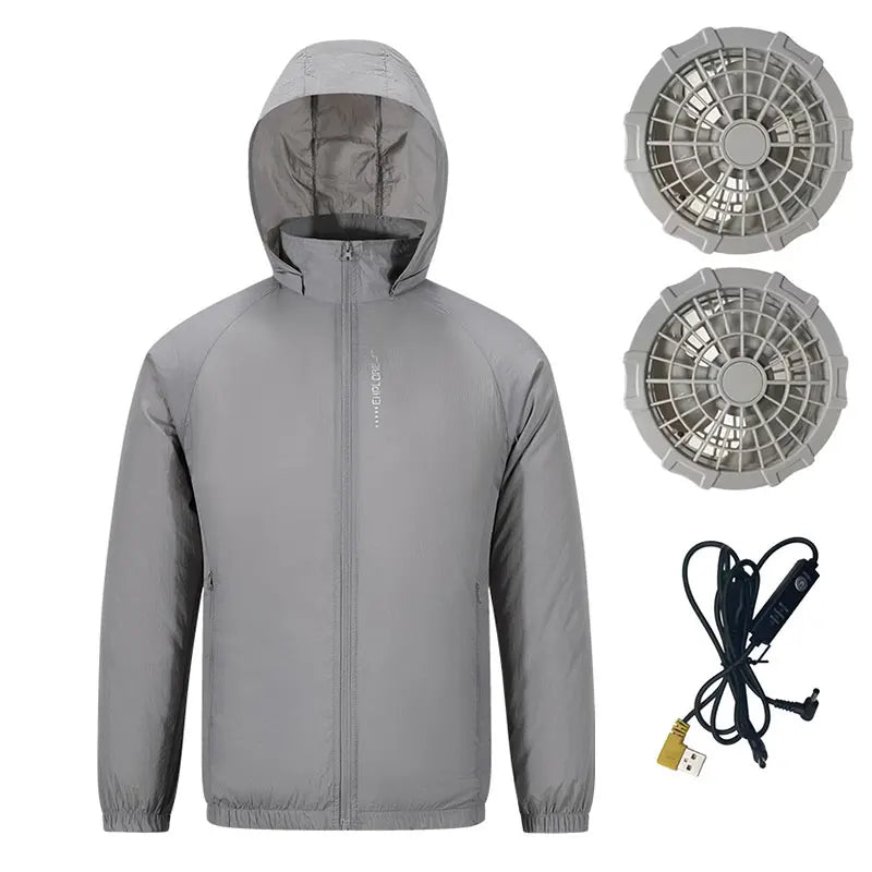 Veste de climatiseur Portable, manteau de refroidissement avec ventilateur USB, travail en plein air, Construction, pêche, chasse, veste de protection solaire légère