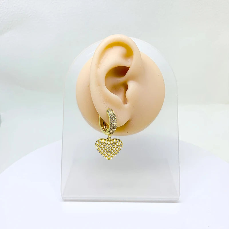ZHUKOU-Boucles d'oreilles Pearl Coussins Hoop pour femmes, Boucles d'oreilles Huggie Cubic Zirconia, Boucles d'oreilles Sweet Bow Dstress, 4 lignes, Vente en gros, VE846