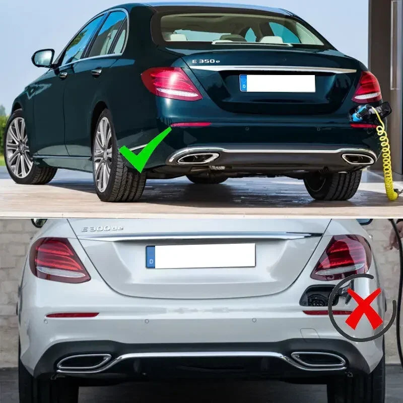Diffuseur Arrière de Style Carbone avec Tuyau d'Échappement, Accessoire pour Mercedes W213, E200, E300, 2016-2020
