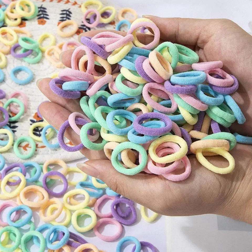 100/300/500 pièces filles bandes de cheveux élastiques enfants queue de cheval tenir cheveux cravate élastique Scrunchie enfants cheveux accessoires pour femmes