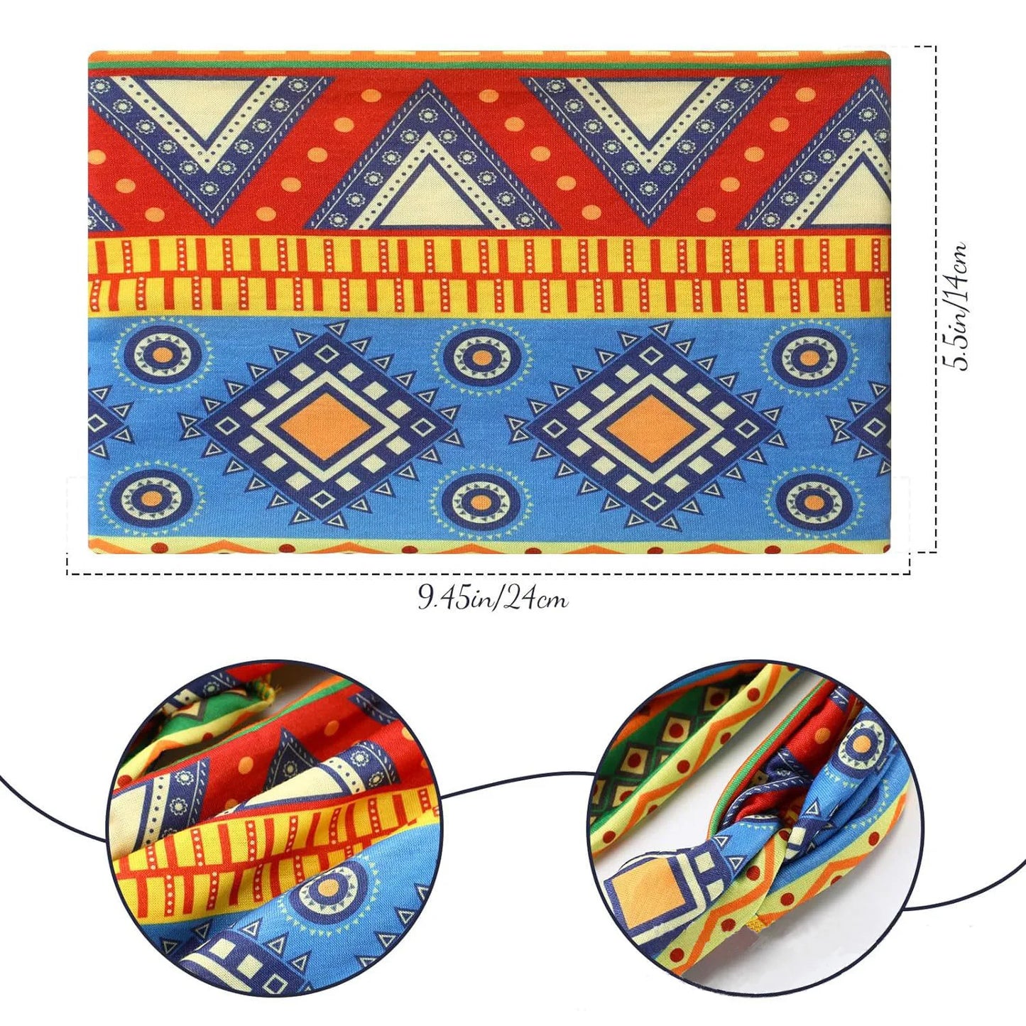 Élargissement bandeau de sport de yoga bohème haute résistance bandeau de style africain
