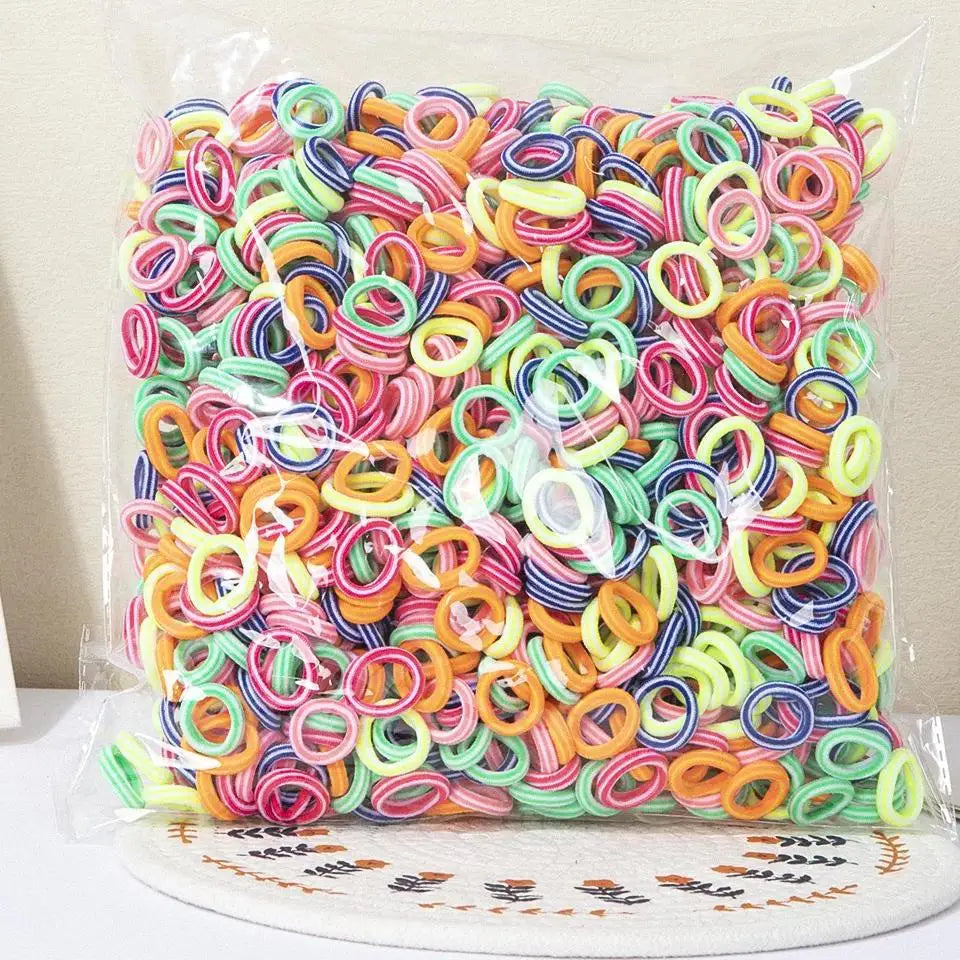 100/300/500 pièces filles bandes de cheveux élastiques enfants queue de cheval tenir cheveux cravate élastique Scrunchie enfants cheveux accessoires pour femmes
